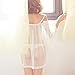 YANG-YI Women Lingerie Underwear Babydoll Sleepwear Lace Bra Dress G-String Set (White, L)
