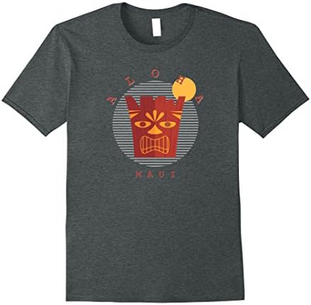 Mens Aloha Maui Tiki Hawaii Hawaiian Islands Souvenir T-shirt XL Dark Heather
