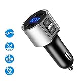 Baile Bluetooth FM Transmitter for Car, Wireless Bluetooth FM Radio Adapter Car Kit with Hands-Free Calling and 2 Ports USB Charger