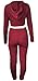Jiujiuyi Women's Long Sleeve Hoody Crop Top and Ripped Pant Suit