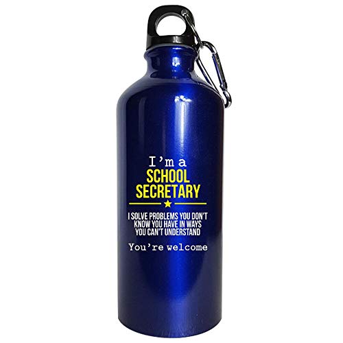 I'm A School Secretary - Water Bottle Metallic Blue