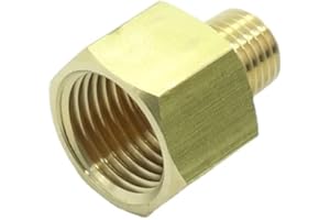 CDQBWKJGFJ 2 Pcs 1/4 NPT Male x 1/2 NPT Female Pressure Gauge Reducer Adapter Brass Pipe Fitting Adapter