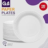 G4GADGET 100 Disposable Paper Plates 9 Inch - Ideal for Parties & BBQs view 2