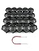 SunHome 20PCs 21mm Black Plastic Bolts Covers Nut Protector and Removal Tool Car Wheel Universal