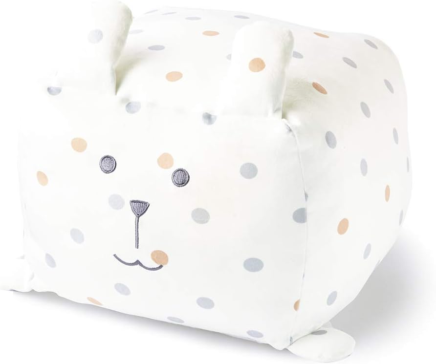 Craftholic Cube Mochi Hug Cushion - Extra Soft Square Plush Rab Bunny / Sloth Bear / Korat Cat / Loris Monkey (Dots Rab)
