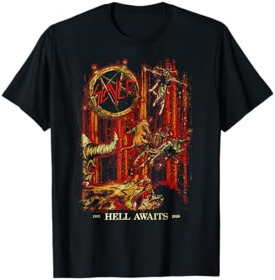 Amazon.com: Slayer Hell Awaits 35th Anniversary T-Shirt : Clothing 