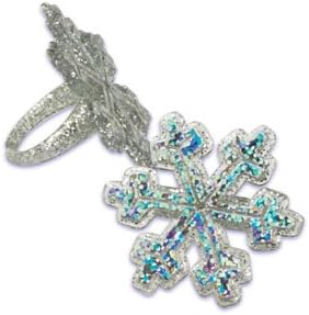 12 ~ Hologram Snowflake Rings ~ Designer Cake/Cupcake Topper ~ New!!!!!