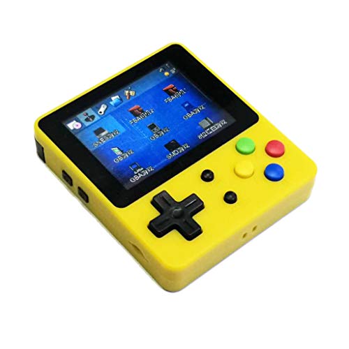 Rumas Handheld Game Console, Portable Game Console 2.6 -inch Screen Linux System Compatible with Multiple Simulators DDRII 128 MB RAM 16 GB of RAM (Yellow)
