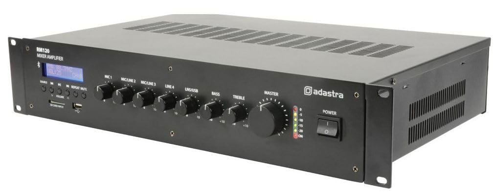 Adastra | Complete Powered Mixer & Amplifier Combo | Bluetooth, USB, SD, FM Tuner | 120 Watts