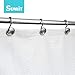 Sunlit Contemporary Design Round Shower Curtain Hooks Rust Proof Oil Rubbed Metal Shower Curtain Rings - Satin Matte Silver - 12 Pack
