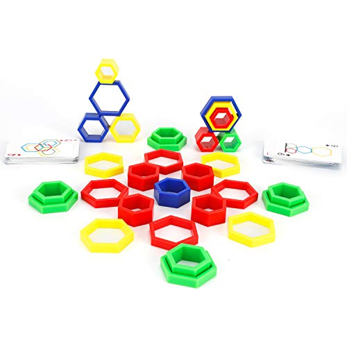 LUKAT Family Board Games for Kids and Adults, Great Stacking Toys for 2 to 4 Players, Educational Building Blocks for Toddlers Boys & Girls, Gift for Ages 3,4,5,6,7 Years Old