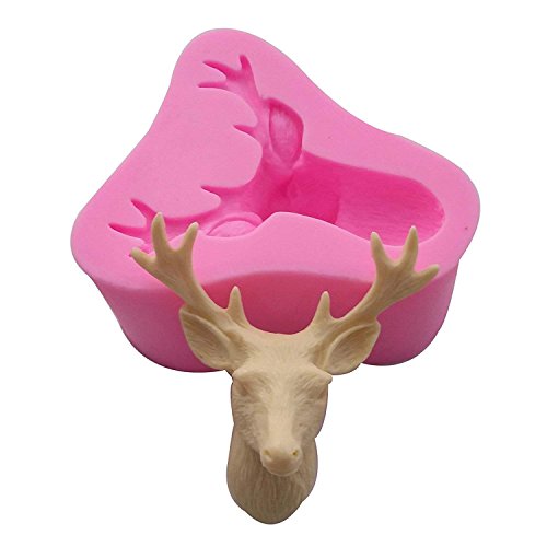 COMIART Stag Head Mold Christmas Deer Silicone Mould Fondant Cake Decorating Mold