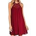 vanberfia Women's Sleeveless Lace Patchwork Loose Casual Mini Chiffon Dress (XL, 6336)