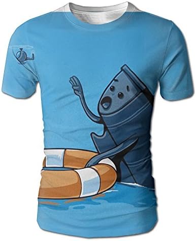 Men's Ship Sink Life Buoy Lifesaving Printed Short Sleeve T-Shirt