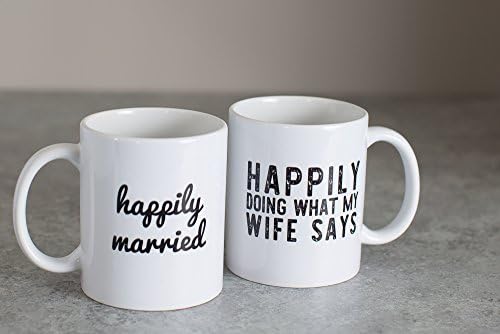 11oz. Coffee Mug Set | Funny Couples Mugs | Happily Married