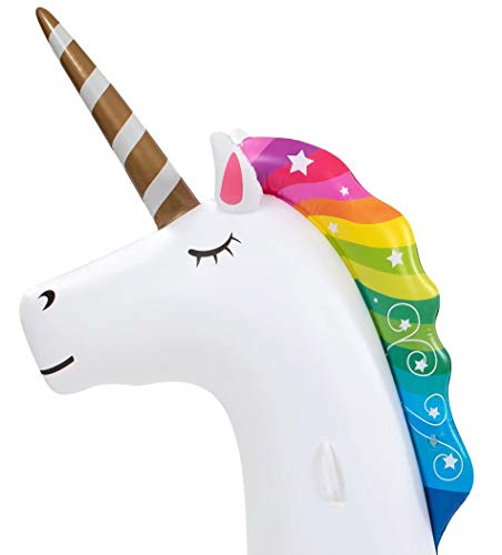 Vickea Leisure Giant Inflatable Unicorn Pool Float Large Outdoor Swimming Pool Floaties Lounge Toys for Adults