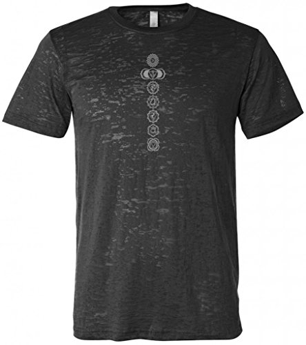 Yoga Clothing For You 7 Chakras Mens Burnout Tee Shirt