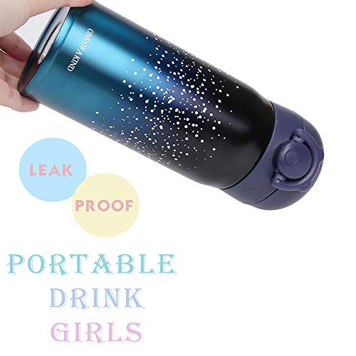 EsOfficce Water Bottle Thermoses Starry Sky, Stainless Steel Vacuum Insulated Keep Hot and Cold Thermal Flask,Leak Proof BPA Free Thermal Cups for Kids Adult Office School Indoor Outdoor,12oz, Blue