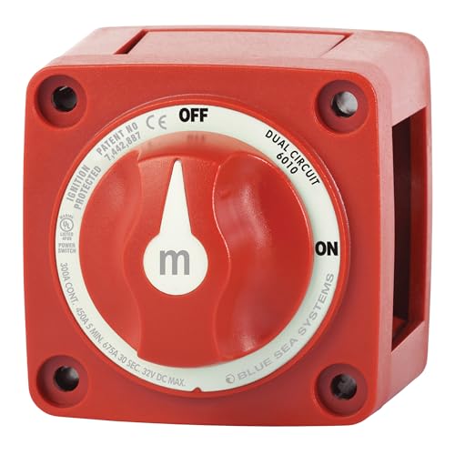 Blue Sea Systems 6010 m-Series Battery Switch Dual Circuit, Red