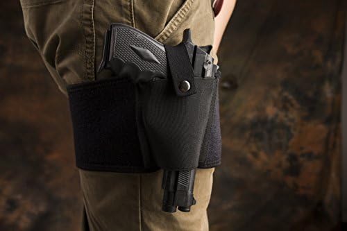 SKYCY Gun Holster Pistol Holster for Concealed Carry | Neoprene Waist Band Handgun Carrying System for Women Men Fits for Small to Medium Frame Pistols and Revolvor, Black