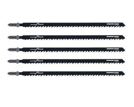 WERKON 5 x Stichsägeblatt 180 mm T-Schaft T744D Extra Lang Holz Stichsägeblätter