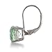 Sterling Silver Green Amethyst Quartz Leverback Earrings 3 1/2 Carat Total Weight