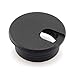 HJ Garden 8pcs 1-1/2 inch Desk Wire Cord Cable Grommets Hole Cover for Office PC Desk Cable Cord Organizer Plastic Cover Black