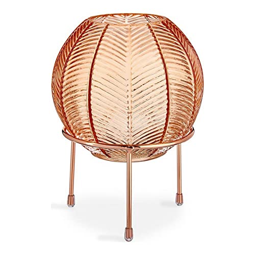 Gift Decor Jarrón Ambar Bola Metal Vidrio (14,5 x 19,5 x 14,5 cm)