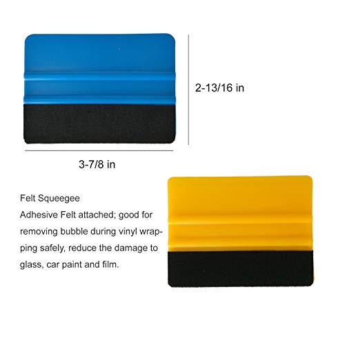 Window Film Complete Kit, Felt Squeegee and Vinyl Cutter Tool Set for Window Tint, Vehicle Vinyl Wrapping and Wallpapers, 8 Pieces