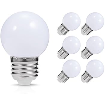 LED Vanity Light Bulb, JandCase G14 Globe Bulb, 1 Watt(10W Equivalent), Soft White 3000K, Ideal for Bathroom Mirror, Porch, Strip Lights, Ceiling Fan, Night Light, E26/E27 Base, Not Dimmable, 6 Pack