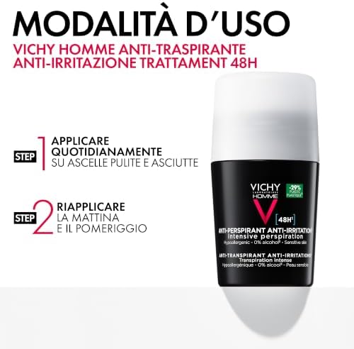 Homme Deodorante Roll-On Antitraspirante, Efficacia 48H, 50 ml