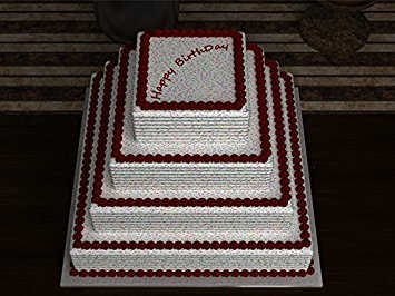 Set of 4-piece square cake baking pans by Euro Tins 6, 8, 10 & 12 Inch (4" Deep)