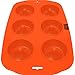 Silicone Donut Maker Baking Pan Tray - 6 Holes - Pure Food Grade Premium Non-Stick Silicon - Orange - Bake Like a Professional