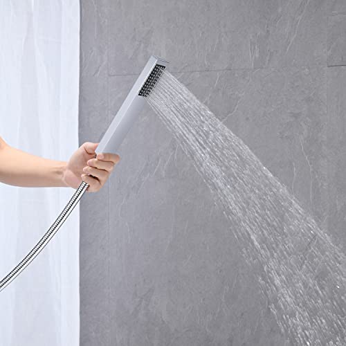 Wowkk Freestanding Tub Filler Waterfall Bathtub Faucet Chrome Floor