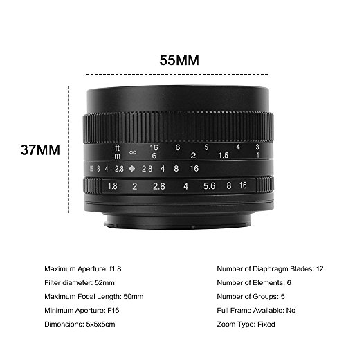 7Artisans 50 mm F1.8 manuel APS-C objectif fixe pour Fuji X Mount appareil photo sans miroir comme Fuji X-A1 X-a10 X-A2 X-a3 X-at X-M1 X-m2 X-T1 X-T10 X-t2 X-t20 X-Pro1 X-pro2 X-E1 X-E2 X-E2s - Image 3