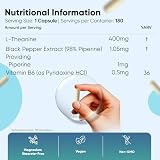 WeightWorld L-Theanine 401mg 180 Caps Vitamin B6 Black Pepper 6 Months view 5