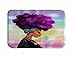 A.Monamour Traditional African Black Women with Purple Hair Afro Hairstyle Watercolor Portrait Picture Print Flannel Microfiber Anti-Slip Bath Mat Rug for Bathroom Bedroom Floormats 40x60cm / 16