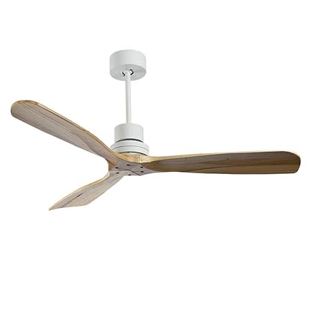 Jade Ceiling Fan White Matt 3 Solid Wood Blades Diameter 132 Cm