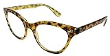 Edge I-Wear Lightweight Cat Eye Style Plastic Reading Glasses 31777P-+2.00-3(Brown/Gold)