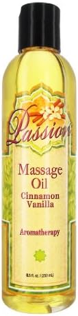 Passion Lubes Cinnamon Vanilla Aromatherapy Massage Oil, 8.5 Ounce