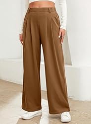 EVALESS Women's Wide Leg Pants with Pockets High