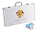 We Pay Your Sales Tax X-Large Numbered Tiles Mahjong Game Set. 144 Lucky Dog Pattern Aluminum case Complete Set with Pushers & Table Cover Gift/Birthday (Mahjong, Majiang高品质麻将) Blue
