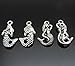 40pcs Mix Tibetan Silver Alloy Tone Mermaid Pendant Charms Jewelry Fingdings