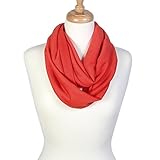 Scarfand's Super Soft Light Weight Solid Color Infinity Loop Scarf (Dark Coral)