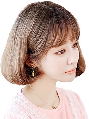 Houhongjie Wig Female Short Hair Bobo Korean Wave Head Short