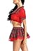 Amoretu Womens School Girl Fancy Dress Costumes Students Outfits Red