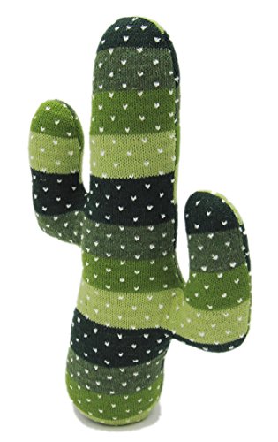EDLDECCO Artificial Handicraft Fabric Cactus Decorative Plush Gift for Your Home Décor Table Décor Bedroom and Office-Light Green and Dark Green Strip