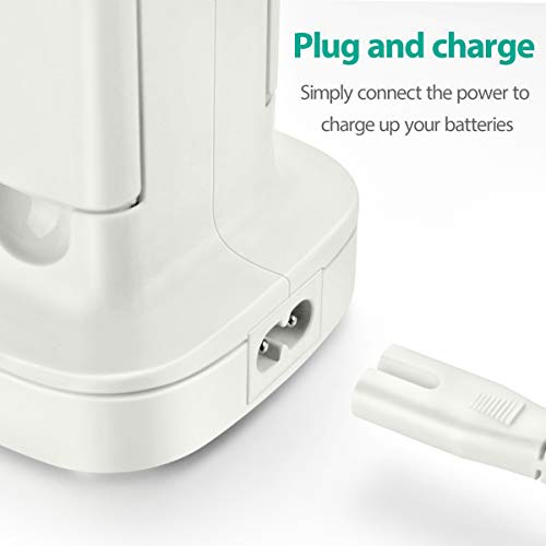 OBVIS for Xbox 360 2 Pack Rechargeable Battery Pack with Dual Charging Station Dock Charger Stand Base (White)