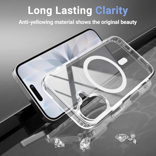 NDOOL Funda Magnética para iPhone 17 Case, con 1 Cristal Templado Protector de Pantalla y 1 Protector del Camara, Magnetic Carcasa, Compatible con MagSafe, Anti-Choque y Anti-arañazos