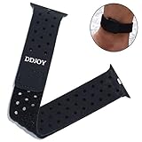 DDJOY Compatible Ankle Band Compatible with Apple Watch 42mm Series 3 2 1/ Apple Watch 44mm Series 4, Breathable Sport Loop Ankle Band for Men and Women (Black, Medium)